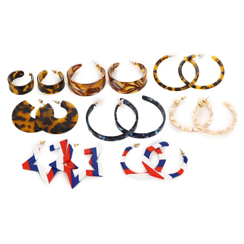 New Fashion Acrylic Lucite Hoop Earrings Jewelry