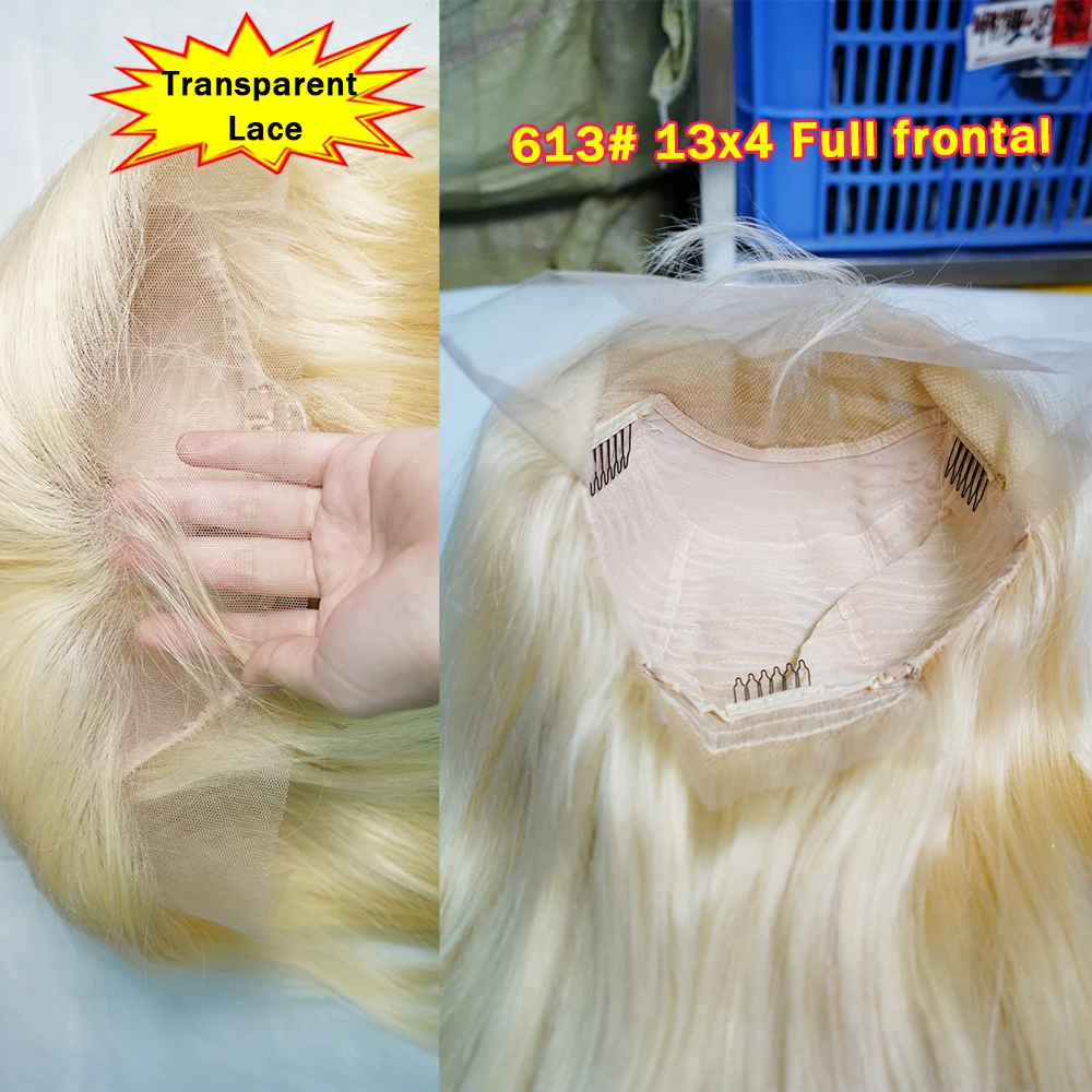 Wxj Raw Virgin Cuticle Aligned Brazilian Human Hair 613 Blonde Transparent Lace Front/Frontal Wig With Baby Hair For Black Women