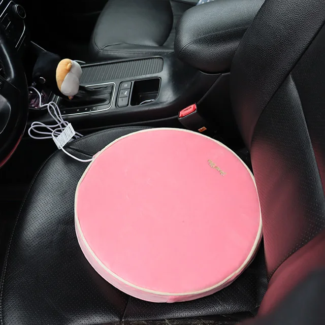 usb rechargeable electric 5V car heating round seat cushion customized acceptable outdoor wheelchair floor  throw cushion
