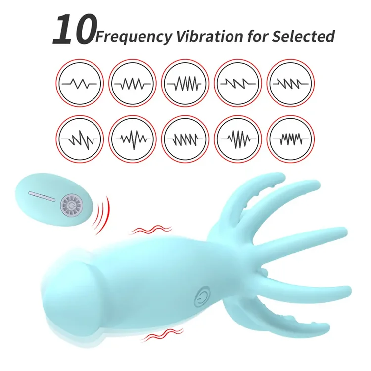 Remote Control Octopus Dildo Vibrator 10 Modes Vibrating Butt Plug Clit Nipples Sucking Saxy Toys