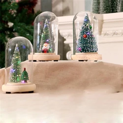 Mini Christmas Tree Glass Cover christmas tree lighting Christmas gift