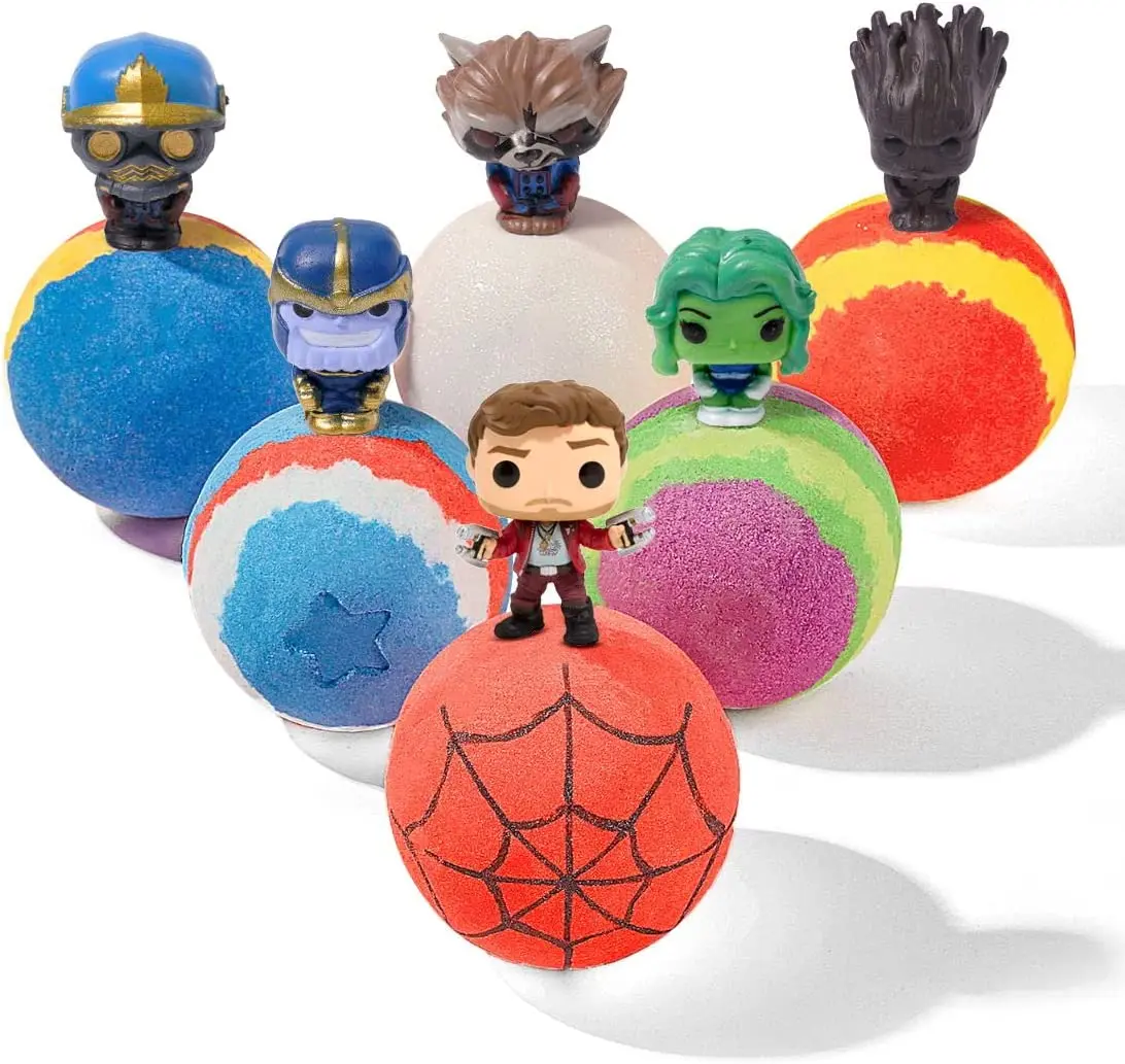 Customized Luxury Bath Supplies Bubble Bath Fizzies for Kids Organic Vegan with Superhero Toys Inside Moisturizing Natural