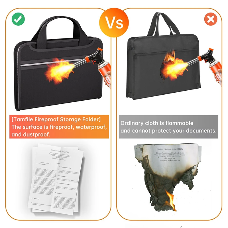 Fireproof Document File Organizer 13 Pocket Expanding File Folder with Multi-Pockets Accordion Paper Folder for Letter A4 Files