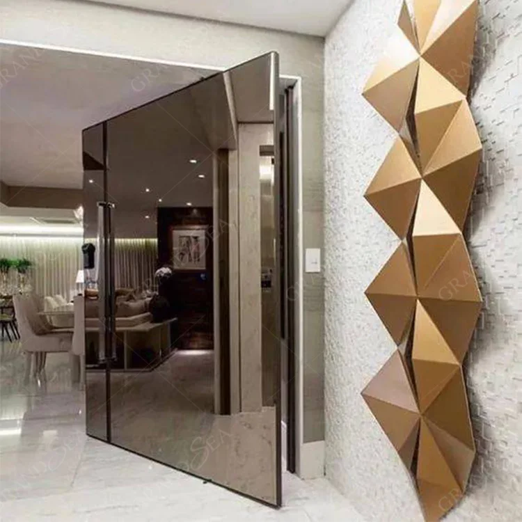 High Quality Luxury Villa Design Home Security Door With Smart Lock Metal Exterior Door