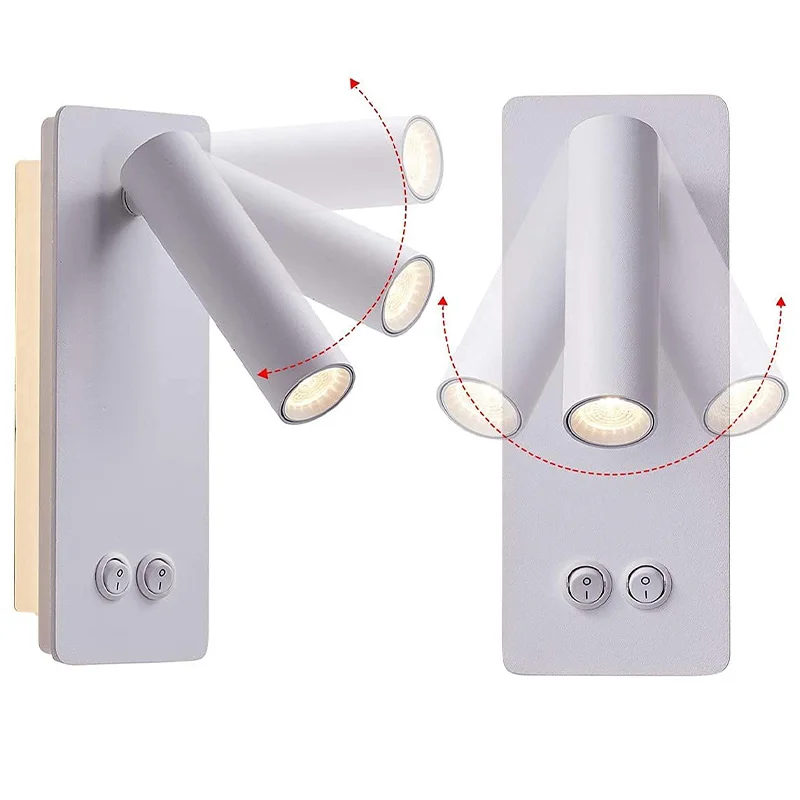 Hotel Project Bedside Adjustable  Surface Mounted Led Flexible Gooseneck Plug In Wall Lamp LED Reading Light For Bedroom