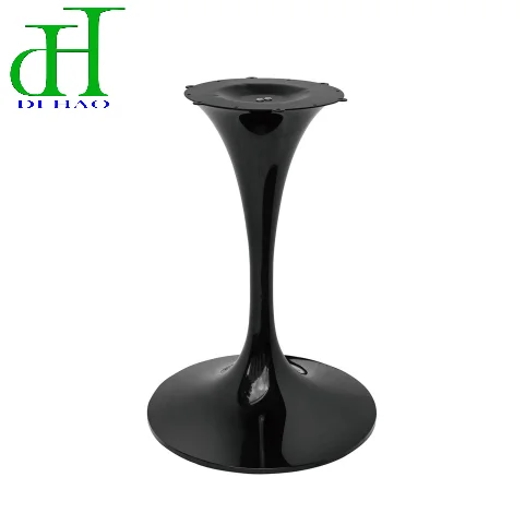 DIHAO  Hot Sale White Trumpet Furniture Leg Metal Tulip Dining Table Base For Marble Stone Tops Steel Modern Painting