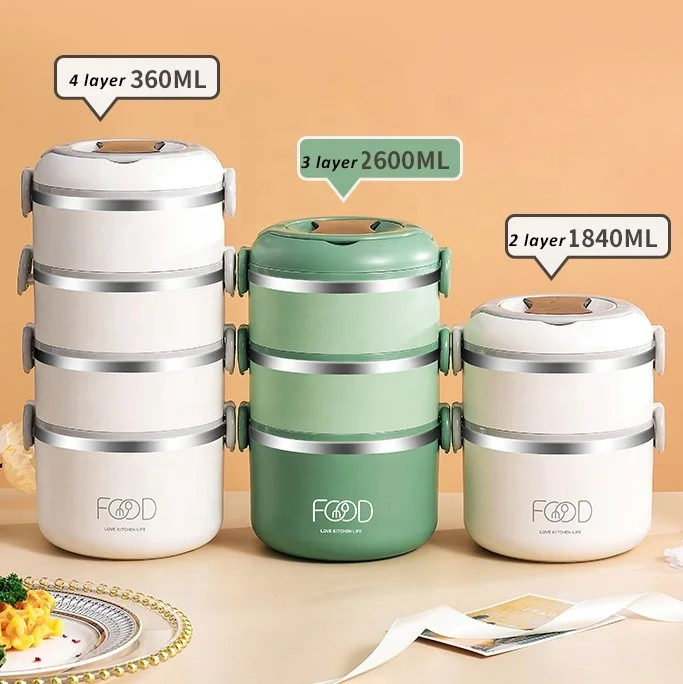 Stainless steel portable insulated lunch box stackable food container set adult thermal bento lunch box with thermal bag