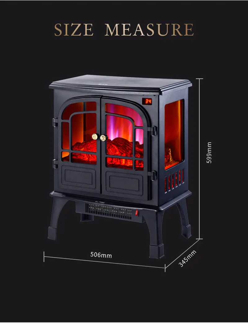 Outdoor Fire Place Electric Heater Indoor Remote Control Fire Place Decoration