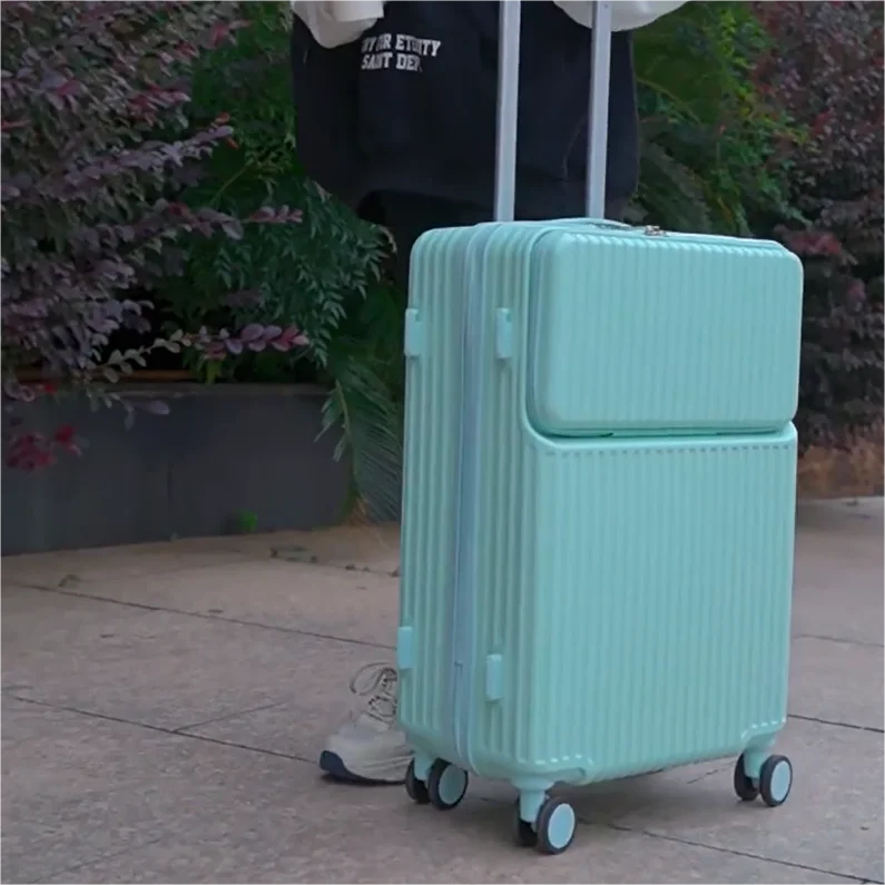 20 inch luggage bag travel suitcase luggage carry-ons luggage with usb charger and cup holder carry-ons lightweight travel bag