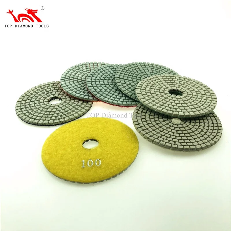 7 Step Dry Flexible Diamond Polishing Pad For Granite Marble Quartz Concrete Polishing