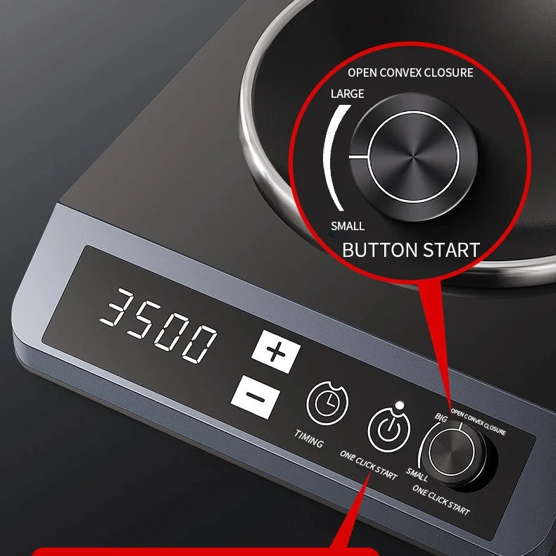 Wholesale China Smart Multi Cooker Commercial Fast Heating Single Induction Cooker Stove 3500W 5KW With Concave surface