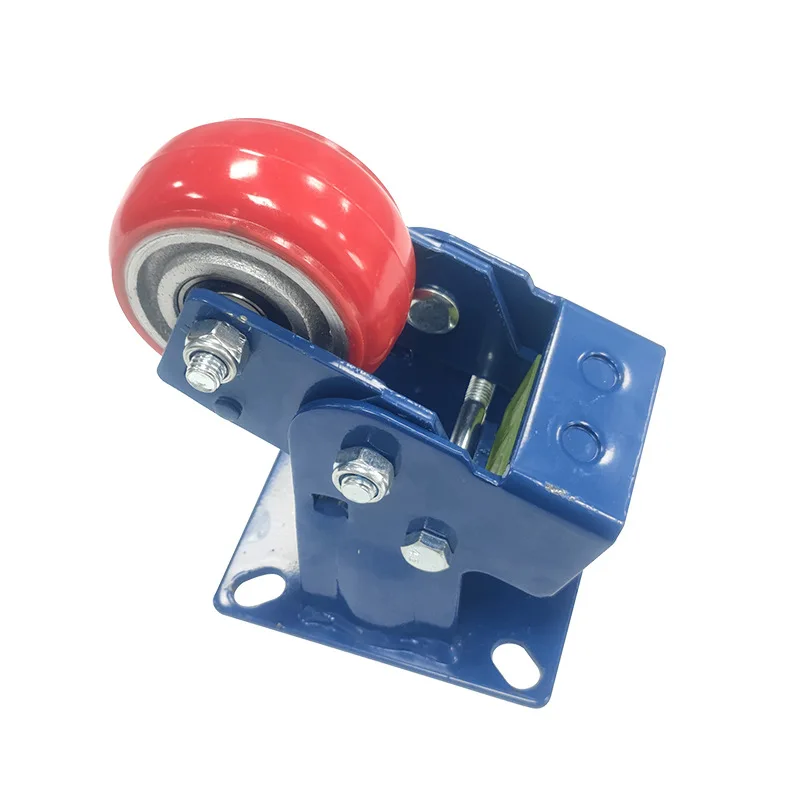 Factory wholesale Heavy Duty Castor Trolley Wheels  200mm shock absorbing Heavy Duty Spring Loaded Pu Caster Wheels