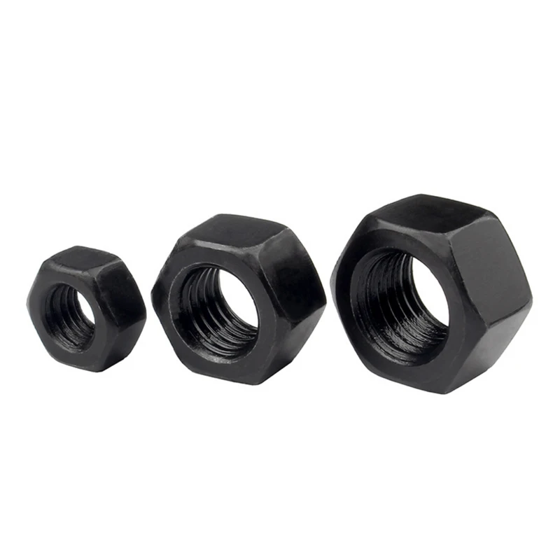 Plain M4 M8 Nut Zinc Colored Carbon Steel Metric Customized Hex Oxide Black Industry Fasteners Hex Nuts