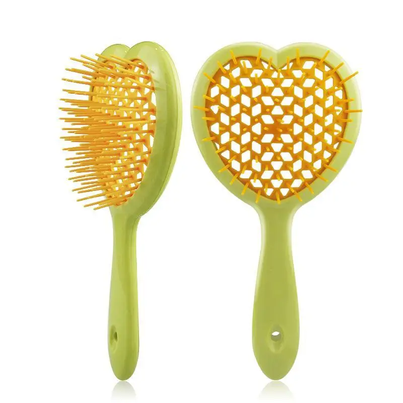 Girls fancy heart shape honeycomb hair brush wet and dry hair detangling brush