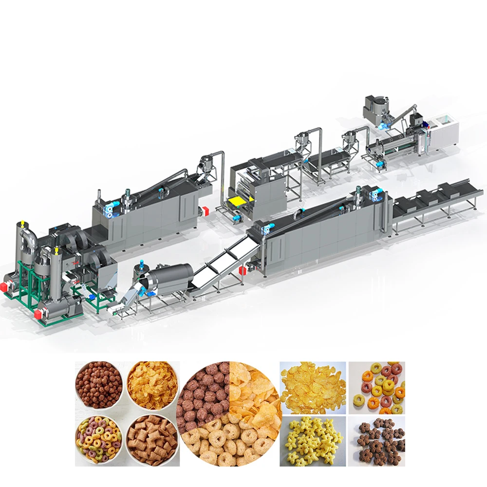 Sugar Frosted Chips Extruder Corn Flakes Manufacturing Machine Plant