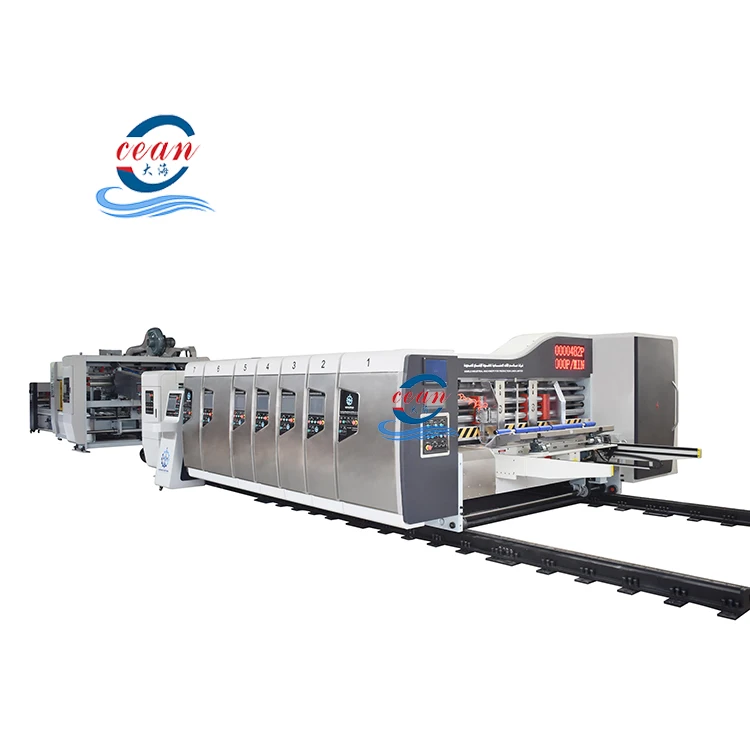 Corrugated box printing slotting machine automatic box making machine in high speed lin printing slotting gluing strapping