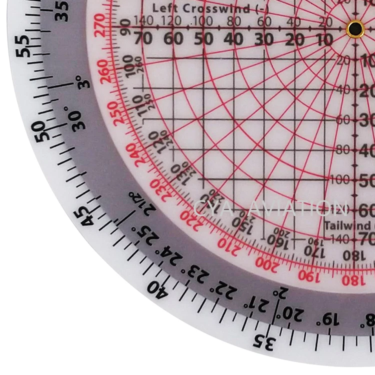CYA Circular Flight Computer 6 inch diameter E6-B Air Navigation Computer with vinyl case for Student Pilots