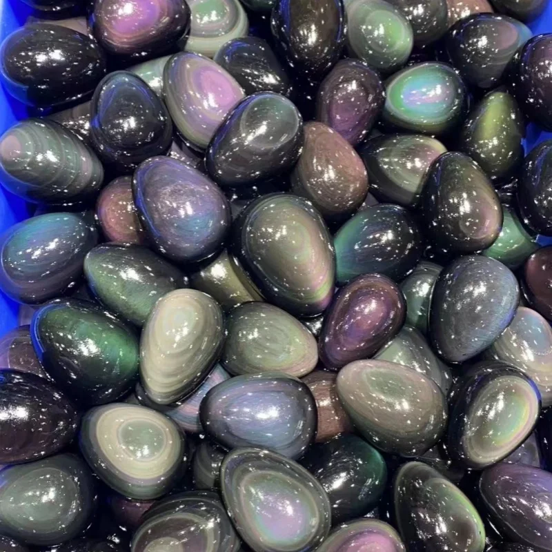 New Arrivals High Quality Massage Healing Gemstone Crystals Natural rainbow Flash Quartz Obsidian Yoni Eggs for Gift