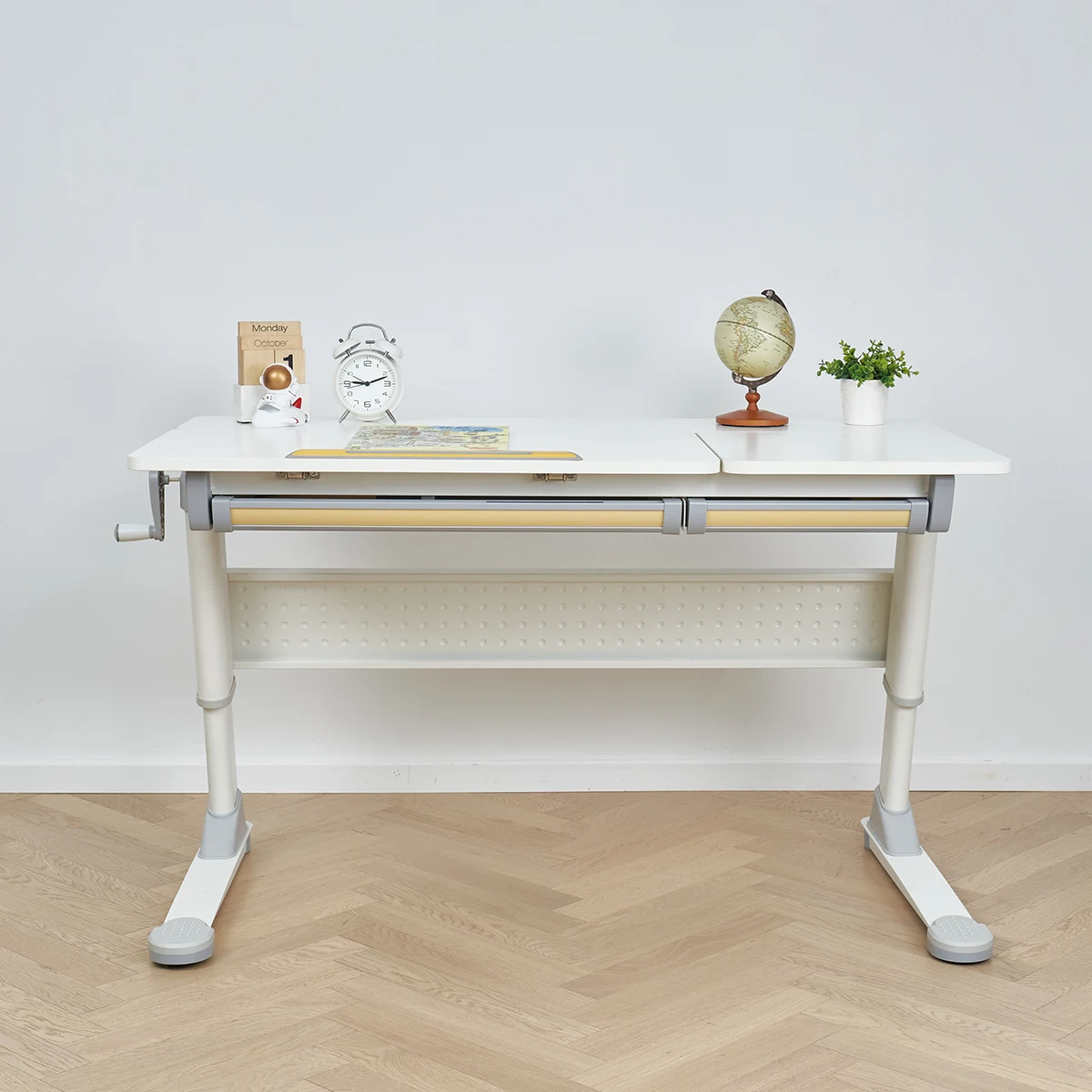 2M2KIDS Amz Hot Ergonomic Adjustable Study Table with Shelves Study Desk Organizer Solid Wood Study Desk for Kids