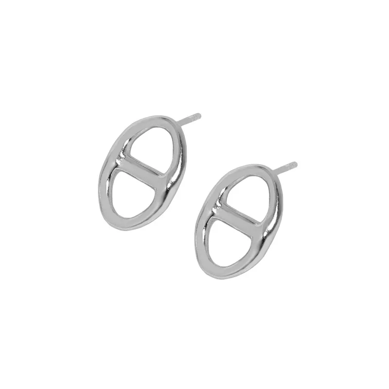 VIANRLA simple matte 18k gold plated stud earrings solid 925 sterling silver women