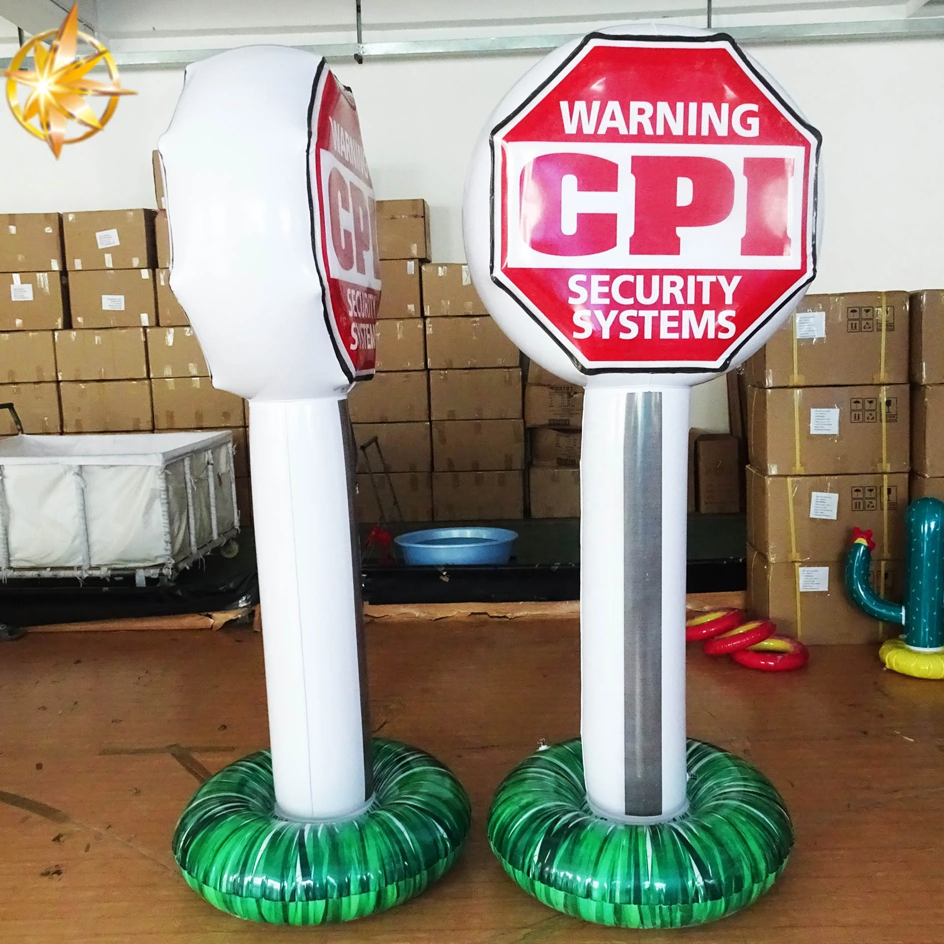 Customized PVC landmark inflatable advertising signpost for indoor and outdoor use