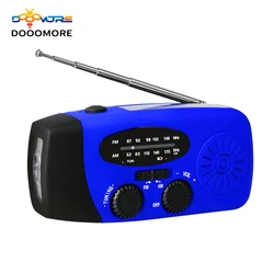 Dooomore solar energy dynamo hand crank flashlight usb mini pocket am fm emergency noaa weather radio