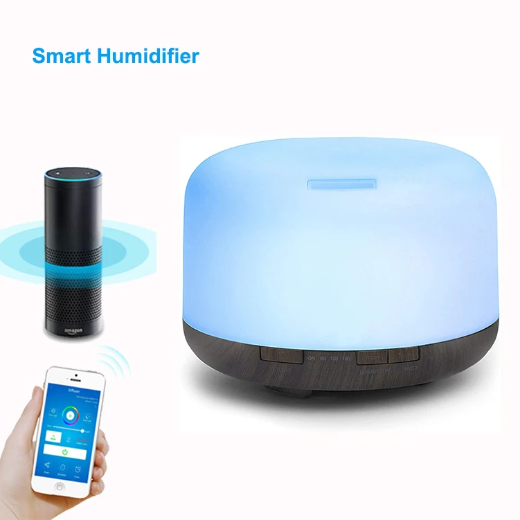 Tuya Wifi Smart 500ml  Essential Oil Aroma Diffuser Ultrasonic Air Humidifier