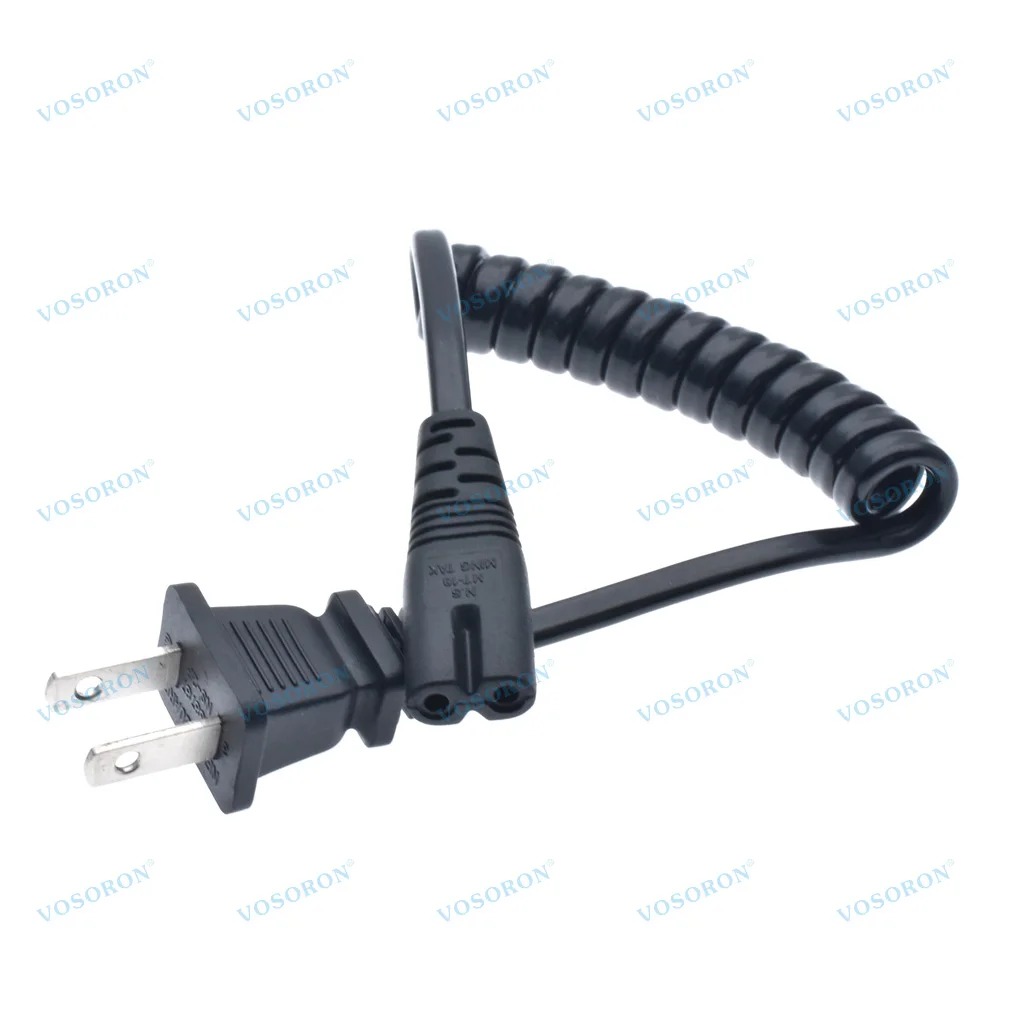 NEMA1-15P to IEC320 C7 Figure 8 Shotgun Connector Retractable Spring AC Power Supply Cable Cord Wire Socket Plug Jack