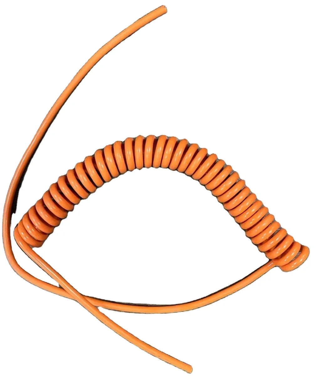 High-end Factory Custom OEM ODM 7 core bright surface PU spring cable  multi-core processing custom spiral wire cable