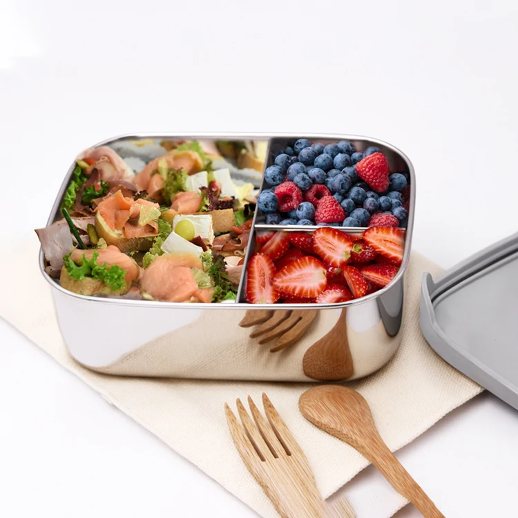 Wholesale Stainless Steel Lunch Box Food Container Bento Lunch Box with Silicone Cover