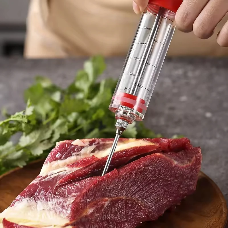 Wholesale Plastic Marinade Injector Syringe BBQ Steak Meat Spices Turkey Injector with Needles