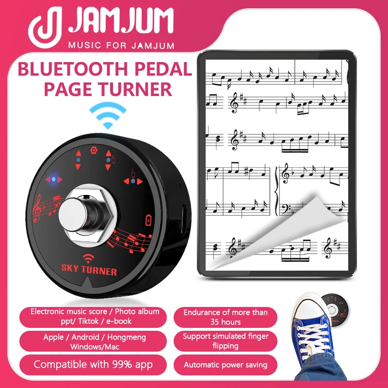 Portable Footstep Style Wireless Bluetooth Pedal Page Turner Music Accessories Musical Instruments Accessories