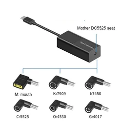 65W PD DC to USB Type C Converter Universal Laptop Charging Cable Cord Dc Power Adapter for Notebook Power Supply Connector