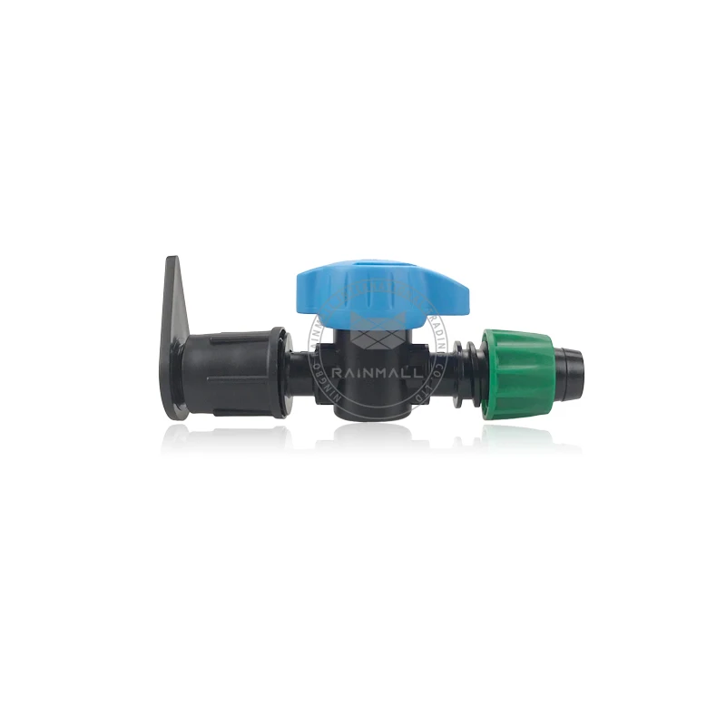 China Factory Locked Nut Fitting 16mm POM Valve PE Tube Water Irrigation Mini Valve Drip Line Connector Take Valve For Layflat