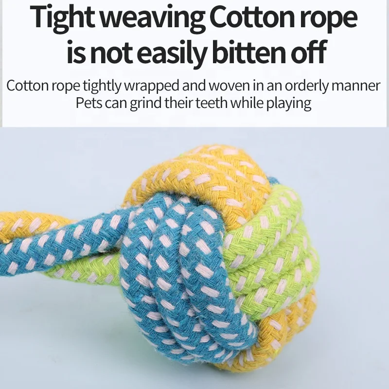 Factory Wholesale Custom Logo Cotton Rope Interactive Pet Bite Toy Dog Chew Toy