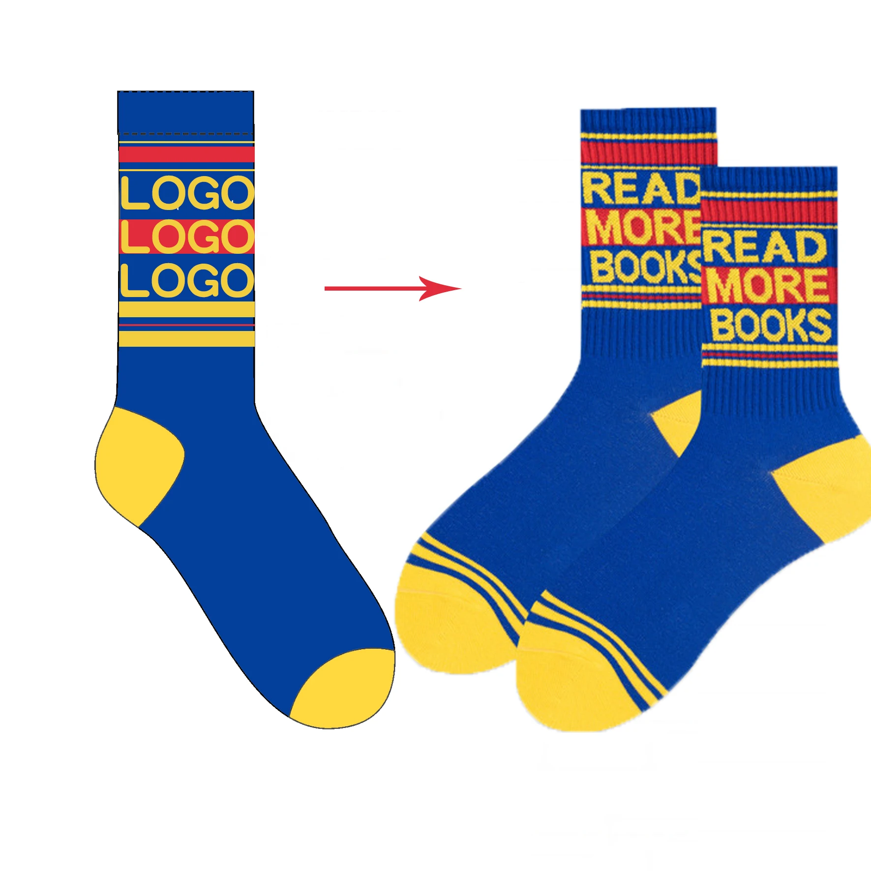 
High quality factory customized cotton bamboo designer socks custom logo print embroidery socks custom logo socks 