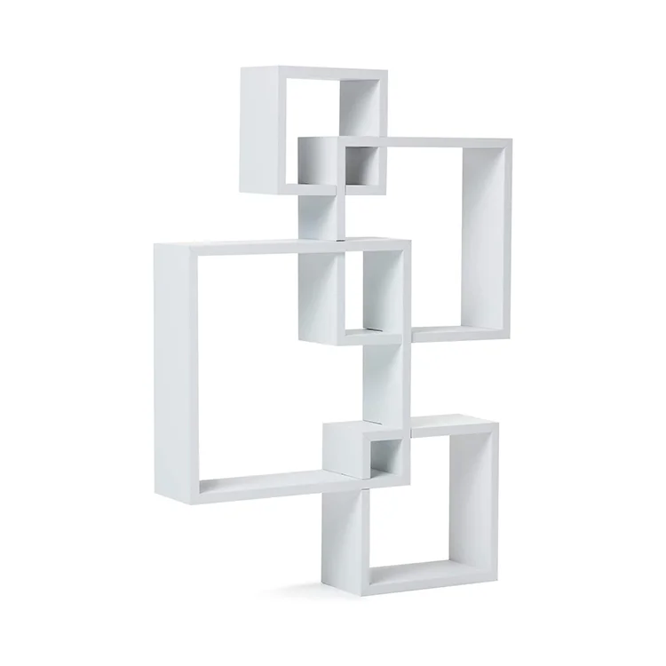 
2018 Hot Selling 4 Cube Shelving Solution Intersecting Wall Mounted Squares Acrylic Floating Shelf 