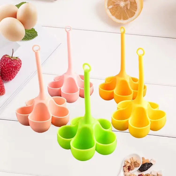 New Design Heat Resistant Food Grade Silicone 5 Grid Eggs Poacher Maker Poached Egg Cooker Steamer