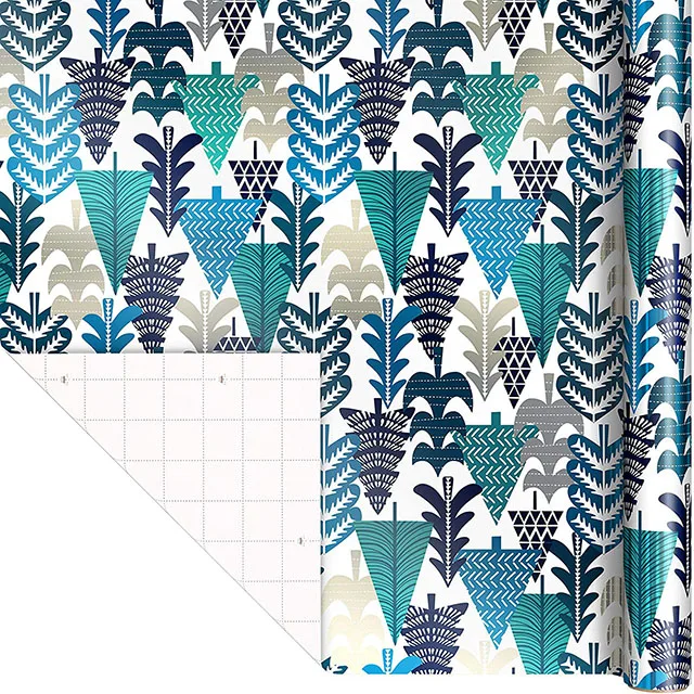 Christmas Wrapping Paper with Cut Lines on Reverse (3 Rolls: 60 sq. ft. ttl) Snowmen, Snowflakes, Christmas Trees