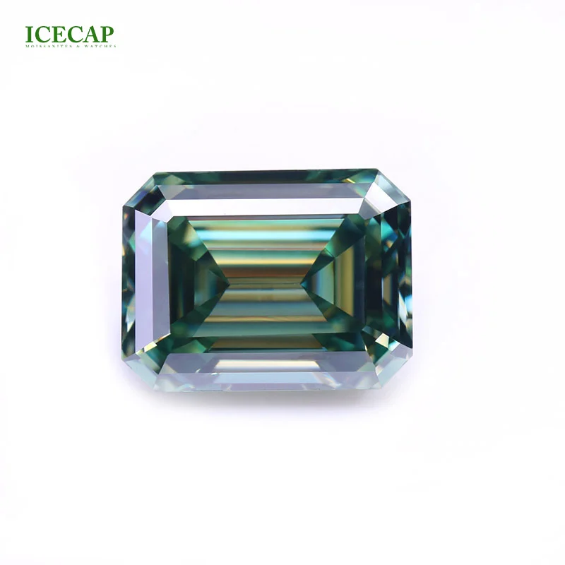 Manufacturers Supply Synthetic Diamond Dark Green Emerald Cut Moissanite Stone High Fire Color High Quality Loose Gemstones