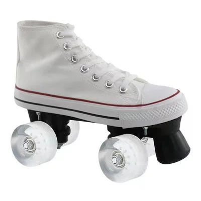 
Customized Outdoor Artistic canvas Double Row roller skates quad boys Adults Woman Quad Roller Skates 