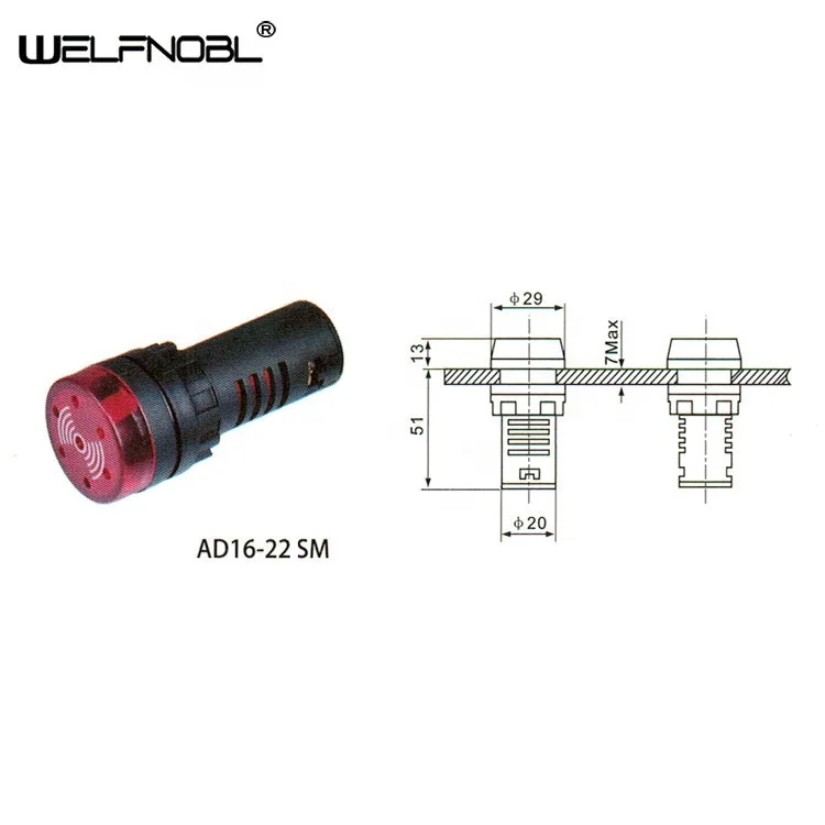  Высокое качество 22 мм 120 Вольт игра сигнале ответа AD16-22SM 12 24V 220V индикатор