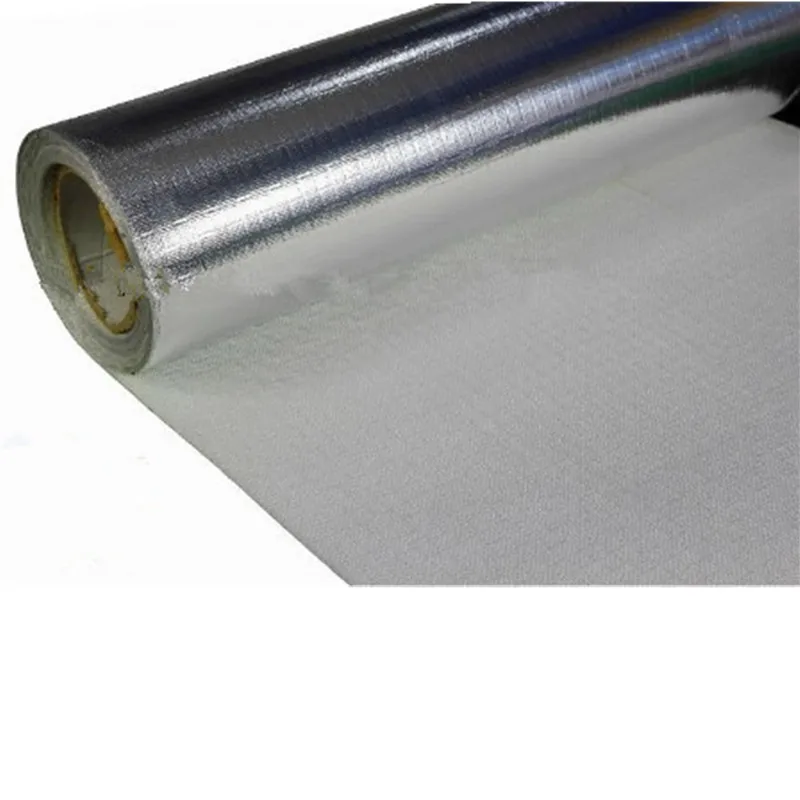 High Aluminum Foil Coated Fiberglass Cloth Fabric Fiberglass Yarn Mesh Cloth Fabric