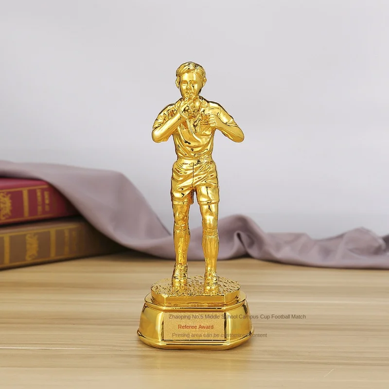 Лучший Чемпион соревнований по футболу баскетбол золотой свисток полимерная позолоченная металлическая страховка из пластикового дерева