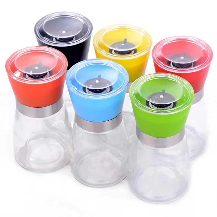 Hot Amazon High Quality New Stainless Steel Mill Salt Pepper DIY Manual Bottle Glass Kitchen