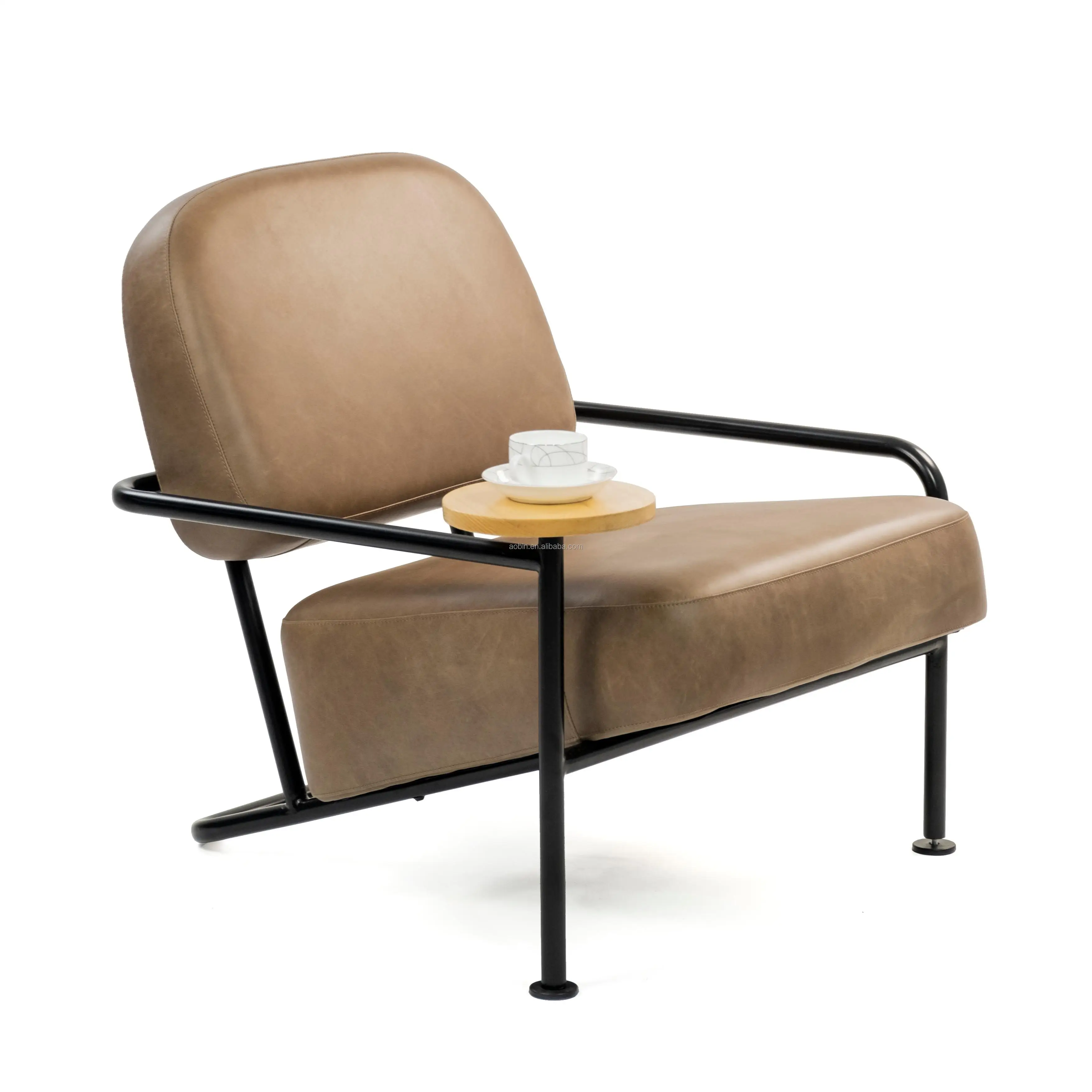 Foshan factory low back comfortable office upholstered single lounge chairs with armrest
