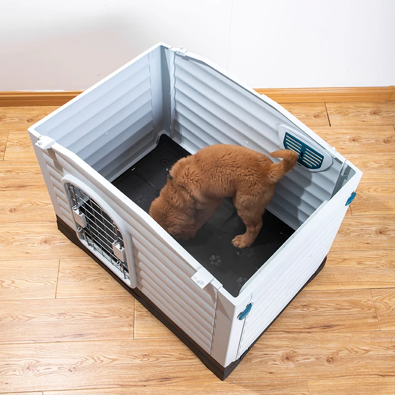 Wholesale Modern Large size outdoor PP plastic dog house fence panel dog kennel buildings