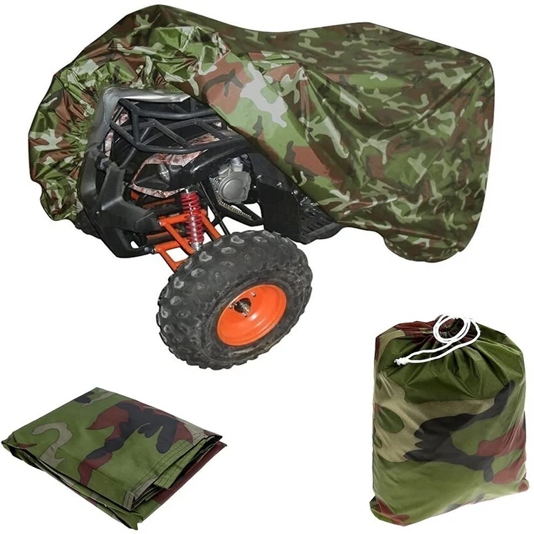 100 Inches 190T Heavy Duty Triple Waterproof 4 Wheeler Camouflage Quad ATV Cover for Outdoor UV Protection