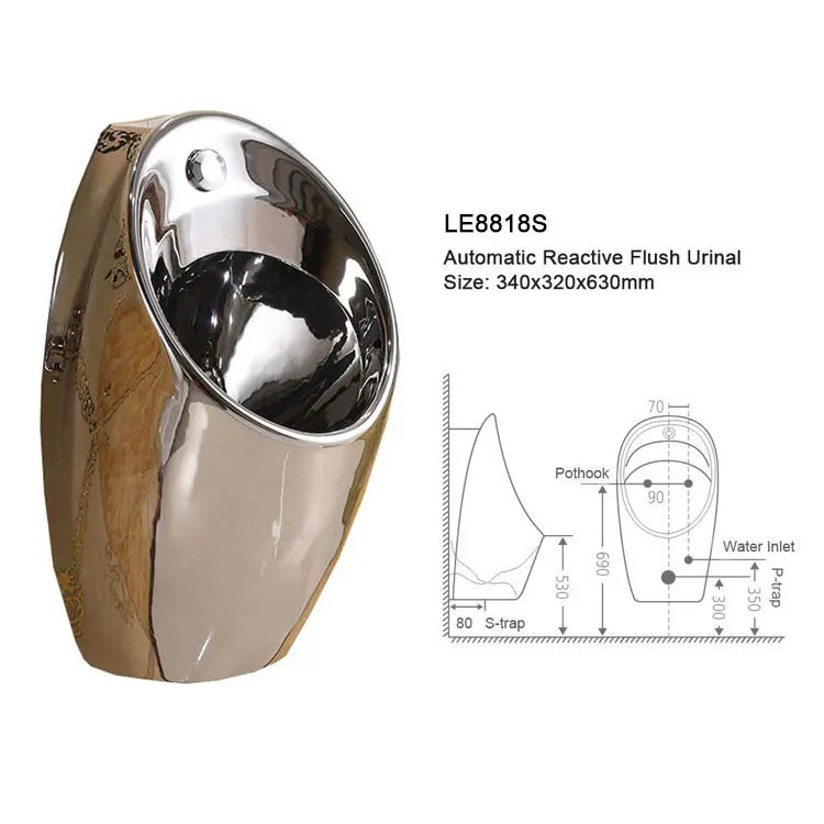Chaozhou настенный Серебряный керамический писсуар блок WC Urinal Flush клапан с датчиком сантехники дизайн
