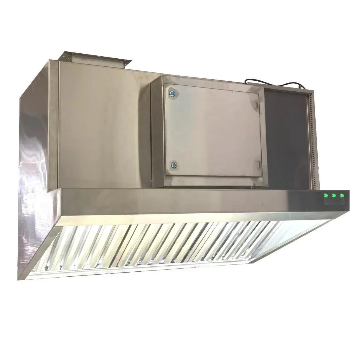 Commercial restaurant kitchen chimney range hood with electrostatic precipitator